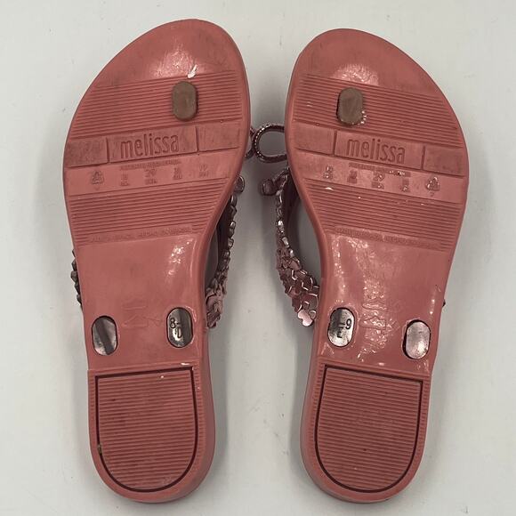 Mini Melissa Mel Harmonic Chrome III Rose Gold Sandals Little Girl sz 13 - Picture 7 of 9